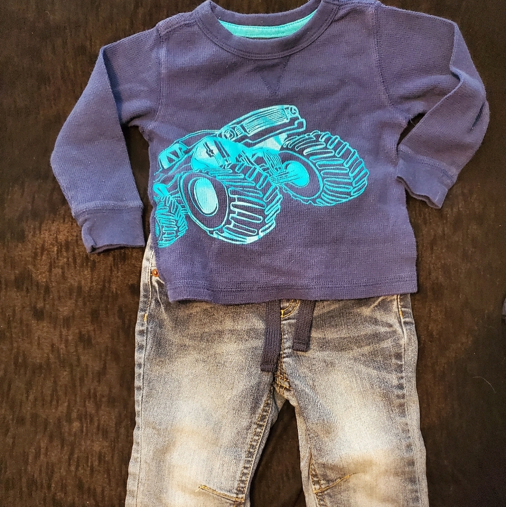 Monster truck shirt and jeans